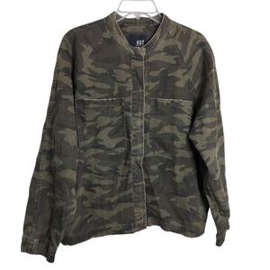 KUT from the Kloth Camo Utility Jacket - Olive Green, Medium